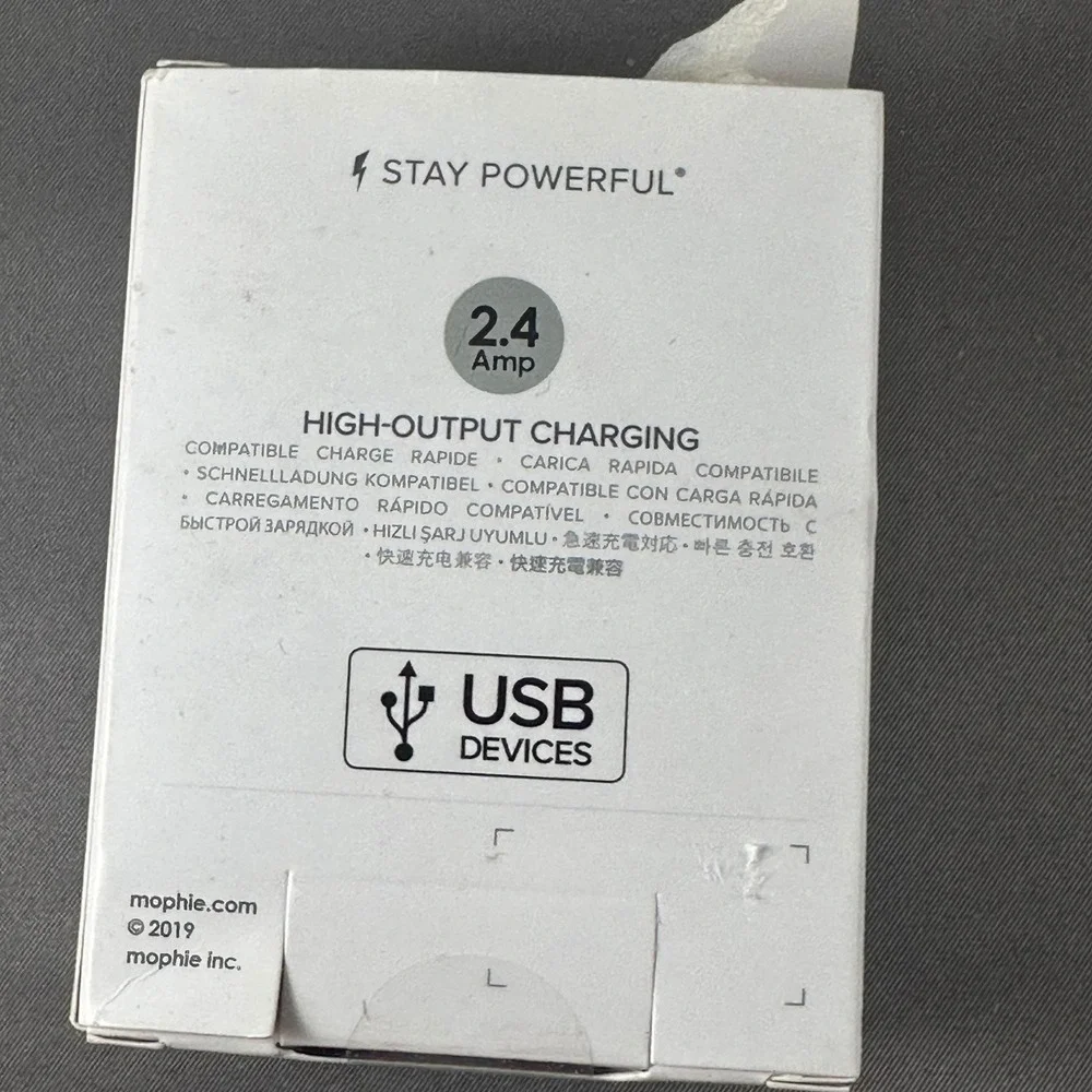 mophie USB A Car Charger Sleek Aluminum 12W‎ Silver
